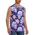 thumbnail image 2 of Kdxio crystal Skull flower for Men's Muscle T-shirt,Sleeveless for Workout Running Athletic Gym Lounge Casual, 2 of 5
