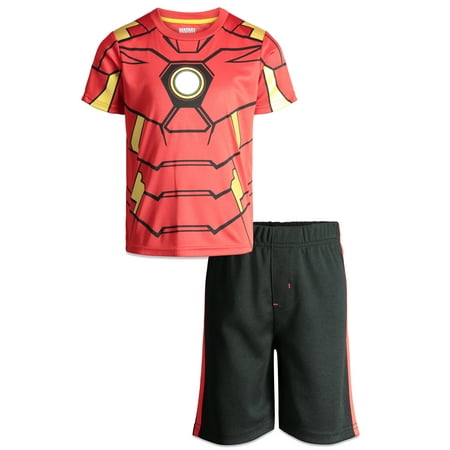 Marvel Avengers Iron Man Boys T-Shirt & Shorts Clothing Set Toddler (Red 2T)