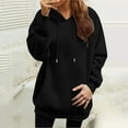thumbnail image 2 of Uqiangy Oversized Hoodies for Women Tunic Sweatshirts for Women Crew Neck Sweatshirts Women Women's Sweatshirt Womens Crewneck Sweatshirt Fleece Pullover Women Hoodies for Women Black 2XL, 2 of 9