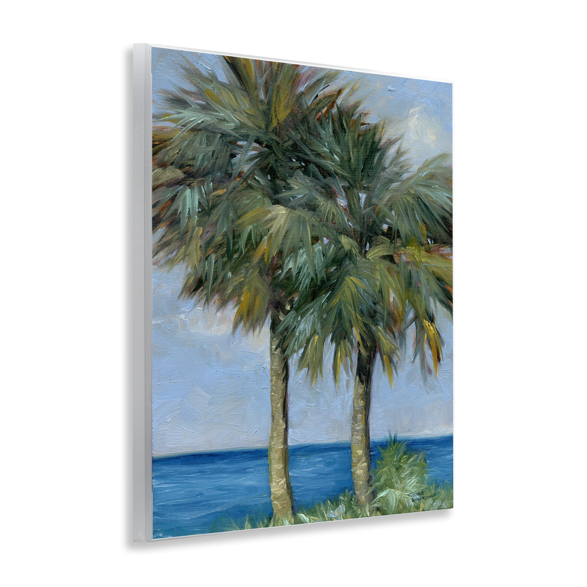Stupell Industries Full Brushed Palms Landscape Painting Unframed Art Print Wall Art, 11 x 14