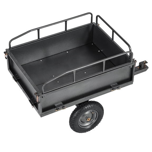 Steel Dump Cart 10 Cu. Ft 500LB for ATV/UTV Trailer Tow Behind Heavy Duty