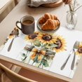 thumbnail image 3 of Summer Sunflower Placemats Set of 12, Retro Watercolor Yellow Floral Non-Slip Place Mats Washable Table Mats for Kitchen Dining Table Decorations Indoor/Outdoor, 3 of 9