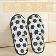 thumbnail image 2 of Fotbe Soccer Pantuflas Peludas para Mujer con Estampado, Zapatillas de Peluche, Zapatos de Invierno para Casa, Uso Interior y Exterior-Large, 2 of 8