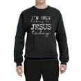 thumbnail image 2 of Wild Bobby, I'm Only Talking to Jesus Today Inspirational/Christian Unisex Crewneck Graphic Sweatshirt, Black, XX-Large, 2 of 6