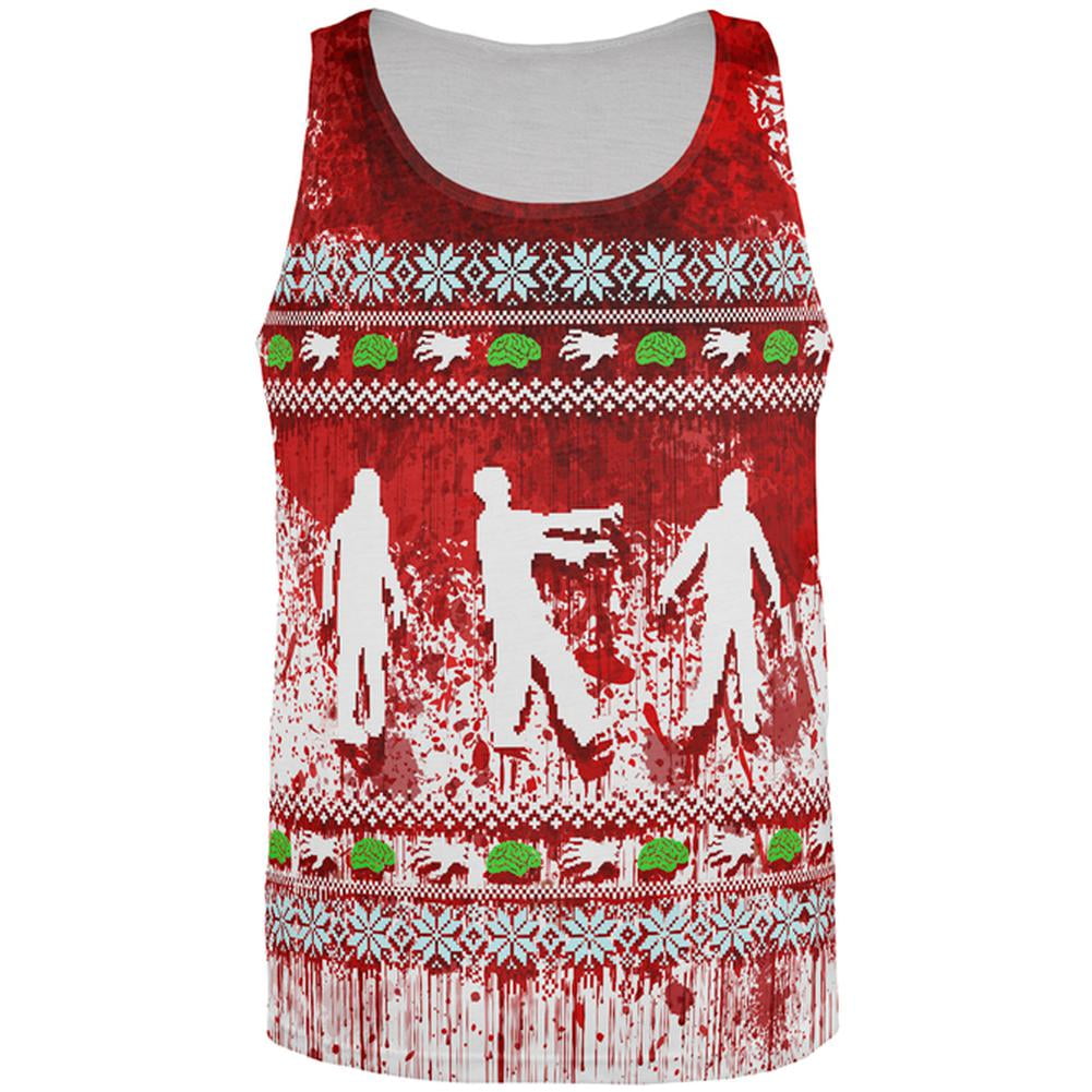 Old Glory Ugly Christmas Sweater Bloody Zombie Attack