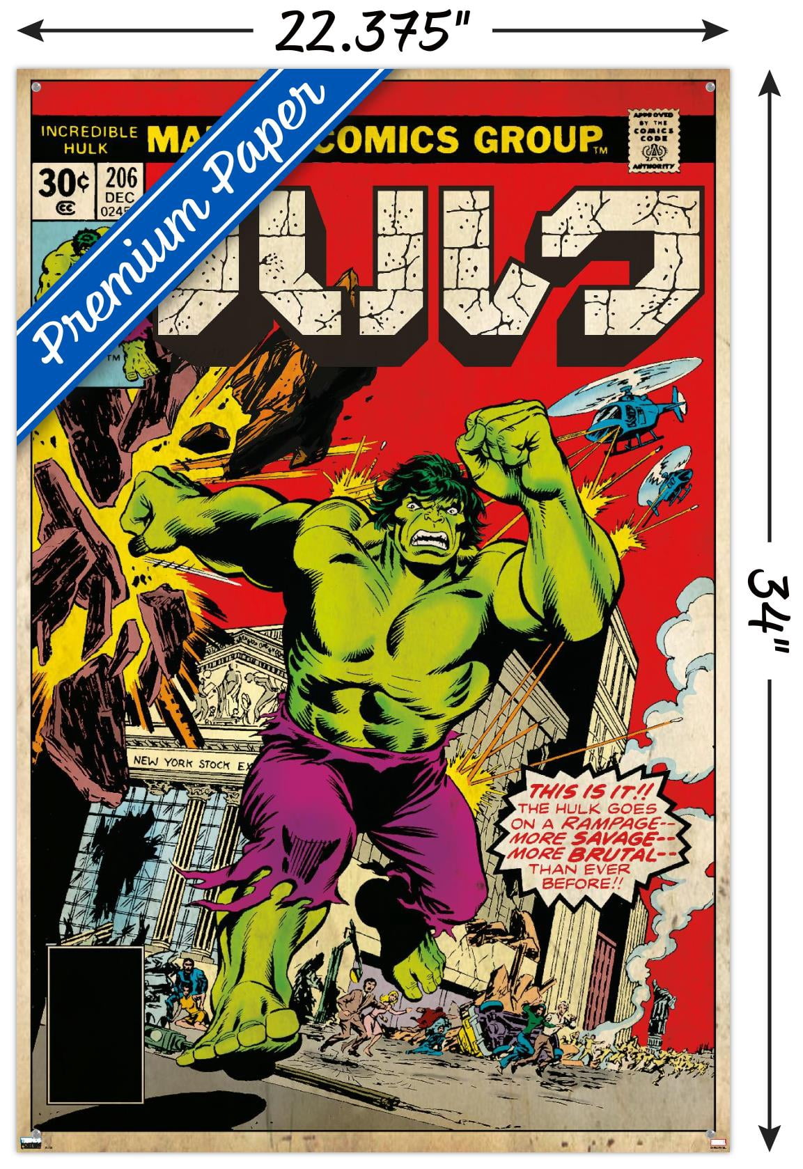 Marvel Katakana - Hulk #206 Wall Poster with Pushpins, 22.375" x 34"