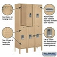 thumbnail image 4 of 12" Wide Double Tier Standard Metal Locker - 3 Wide - 5 Feet High - 12 Inches Deep - Tan - Unassembled, 4 of 4