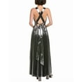 thumbnail image 2 of Milly womens  Oria Pleated Lame Maxi Dress, 2, Metallic, 2 of 3