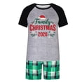 thumbnail image 2 of Lutiedan Family Matching Christmas Pajamas Short Sleeve Tops and Plaid Shorts Loungewear Xmas Print Pjs Sets S-XXL,Gray, 2 of 6