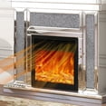 thumbnail image 6 of COSVALVE 1500W Mirrored Corner Electric Fireplace Freestanding Silver Firebox with 7 Colors 3D Realistic Flame, 6 of 8