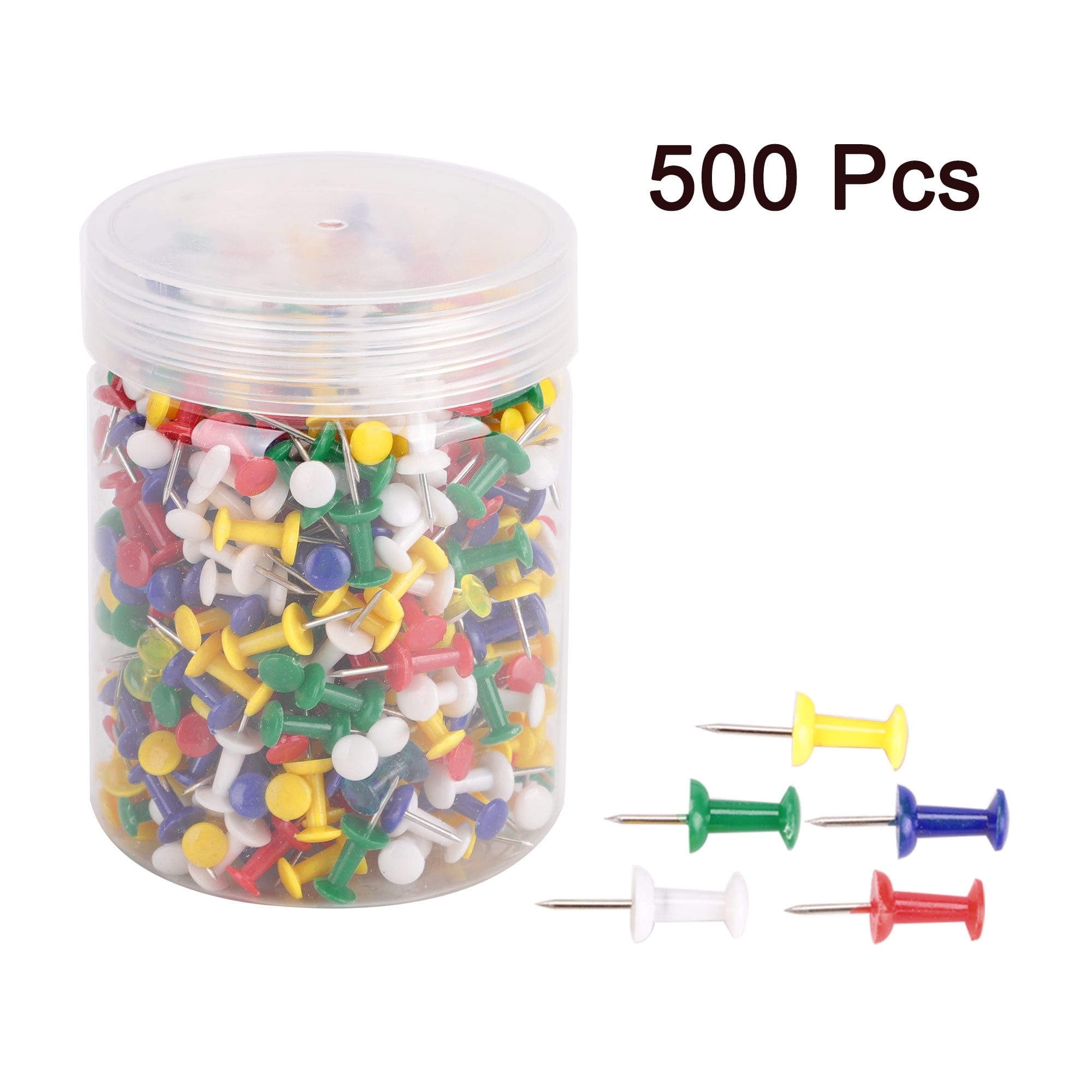 500 Pcs 3/8 Inch Push Pins  Thumb Tacks Office Cork Boards Map Note Picture Hanging Assorted Color