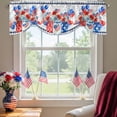 thumbnail image 2 of Independence Day Daisy Tie Up Valances Curtain, Adjustable Kitchen Red Blue American Flag Flower Balloon Blue Plaid Valances for Windows Rod Pocket Short Curtains Set for Bedroom/Bathroom, 42"x18", 2 of 9