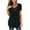 Black, variant on ZKCCNUK Women's Summer Solid Color Round Neck Button Pleated Short Sleeve Tops Summer Plus Size Tops 2026
