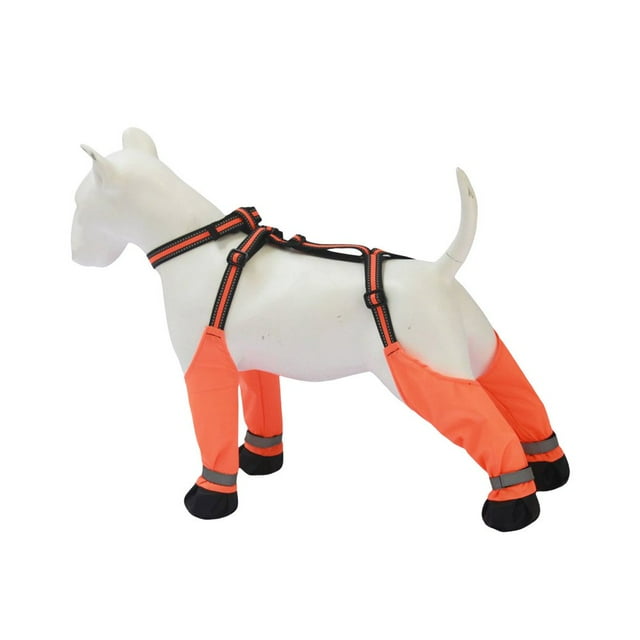 QJUHUNG 2 Pcs Bottes pour Chien Imperméables Leggings à Bretelles Réglables Bottes pour Chien Hiver Neige Pluie Randonnée Marche Anti-Dérapant Chaussures pour Chien Protecteur Pattes d'Animaux