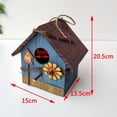 thumbnail image 5 of Casa de pájaros decorativa colgante, decoración de jardín y hecha para pájaros salvajes, colibrí, Cardinal, Pinzón, Bluebird Azul DYNWAVEMX casas de aves, 5 of 5