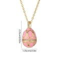 thumbnail image 3 of LEFTHIGH Home Easter Egg Pendant Necklace Enamel Zircon Glamour Copper Gold Chain Spring Jewelry Women Elegant Polished Holiday Gift Party Daily Wear 45cm St Patricks Day Accessories, 3 of 7