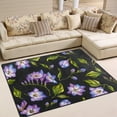 thumbnail image 2 of Coolnut Purple Flowers 80 x 58 inches Lightweight Soft Area Rug Mat Indoor Floor Rugs Home Decoration for Kids Room Living Room, 2 of 6