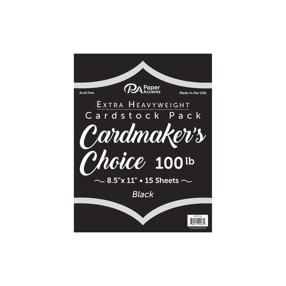 Paper Accents Cardstock 8.5"x 11" Cardmakers Choice 100lb Black 15pc