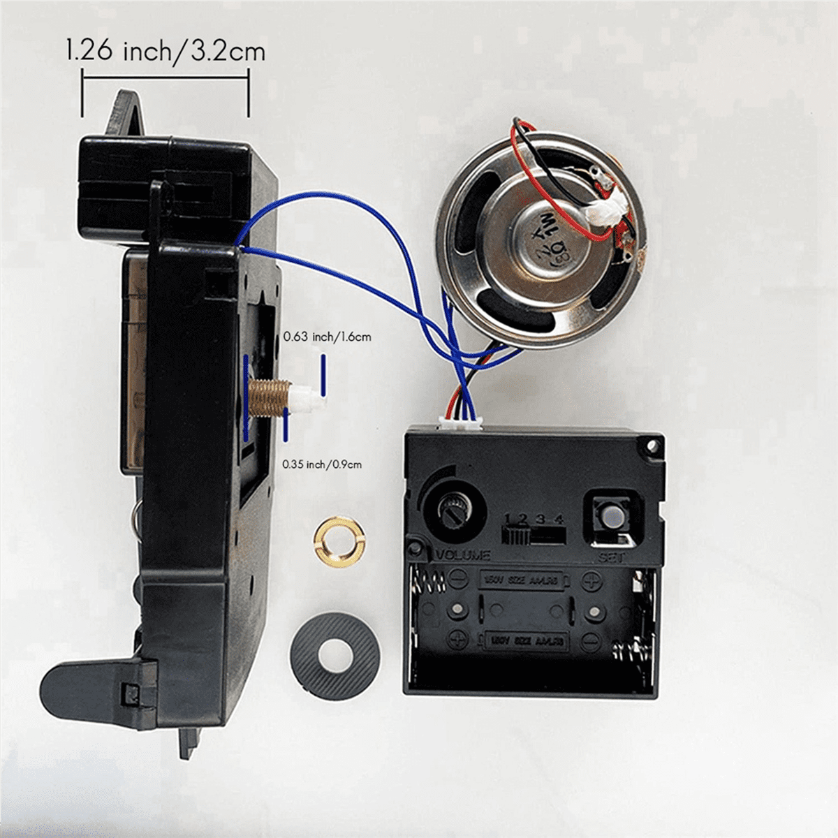 3X Quartz Pendulum Clock Movement with Black Hands,with Music Box Speaker,Battery Operated,Melody Mechanism for Clock