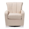 thumbnail image 2 of Baxton Studio Chaise Pivotante Tapissée en Tissu Beige Rayner, 2 of 8