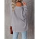 thumbnail image 2 of Suéter De Punto Batwing Manga Larga Un Hombro Color Puro Tops Casuales De Moda Para Mujer Gris S, 2 of 5
