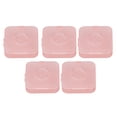 thumbnail image 4 of Estuche de almacenamiento para borlas de maquillaje, 5 unidades, transparente, rosa, portátil, a prueba de polvo, transpirable, contenedor para borlas de maquillaje, 4 of 14
