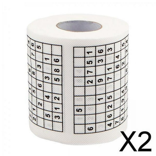 Rollo de papel higiénico Sudoku 2x1, papel higiénico rompecabezas, papel higiénico divertido suave y ecológico, servilleta de papel para fiesta de Navidad 2 piezas
