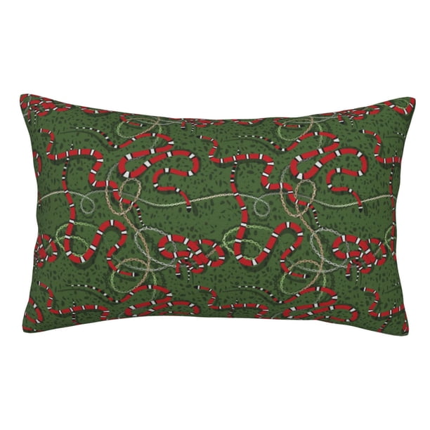 Balery Red Snake Funda de Cojín Estampada, Regalos para Mujeres, Regalos de Amor para Ella, Regalos para Novia o Esposa, Funda de Almohada-16"x24"