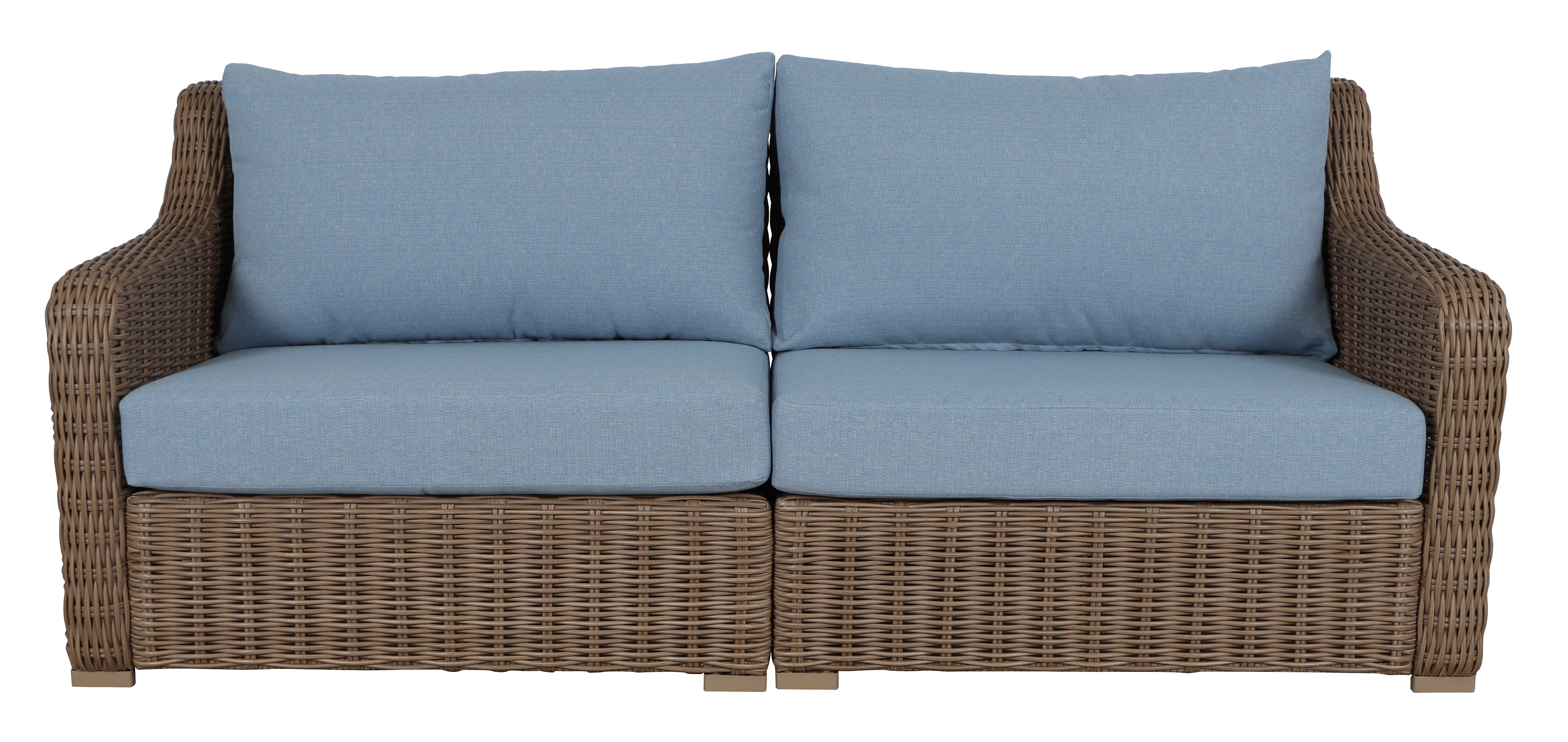 Better Homes & Gardens Bellamy 4 Piece Patio Conversation Set with Barrel Back Chairs, Blue