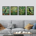 thumbnail image 3 of PixonSign Framed Wall Art Birds & Lush Botanicals Vibrant Jungle & Garden Posters, Set of 4 Spring Landscape Canvas Prints, Classic Vintage Multicolor Nature Wall Décor for Home - 11"x14" Black, 3 of 5
