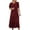 Wine, variant on Prairie Dress Women Bohemian Clothes Cute Swing Midi Dress Loose Flared A-Line Swing Casual Party Dresses
