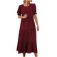 thumbnail image 1 of Vestido bohemio informal de verano para mujer, estampado floral, volantes, mangas abullonadas, cintura alta, vestidos de playa a media pierna Pompotops ghjkhdj11550, 1 of 8