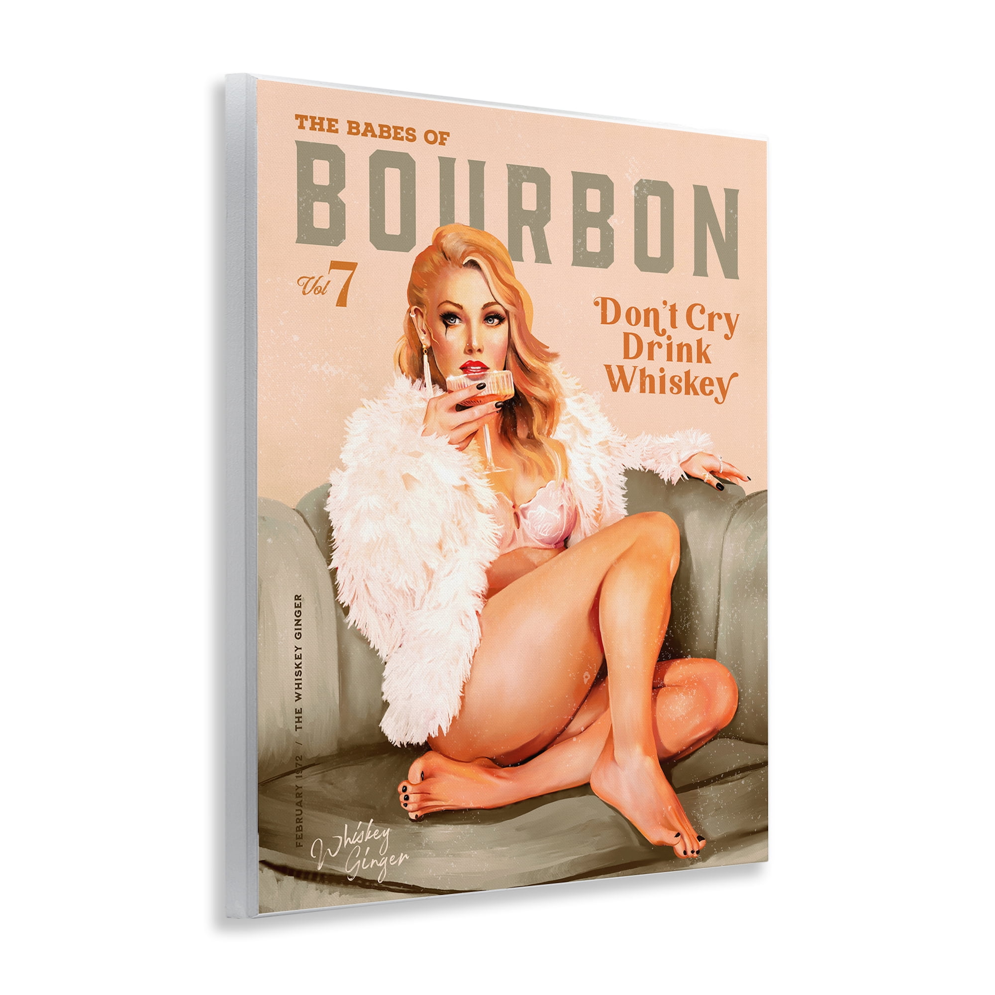 Stupell Industries Babes of Bourbon Girl People Painting Unframed Art Print Wall Art, 11 x 14