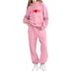 thumbnail image 4 of Conjunto de sudadera con capucha de manga larga para niños con estampado en forma de corazón y pantalones deportivos con lazo en las piernas, conjunto deportivo informal de dos piezas para niños, poli, 4 of 5