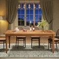 thumbnail image 2 of Tribesigns 63-inch Farmhouse Dining Table for 4-6 People, Kitchen Table with Solid Wood Turned Legs, Oak, 2 of 7