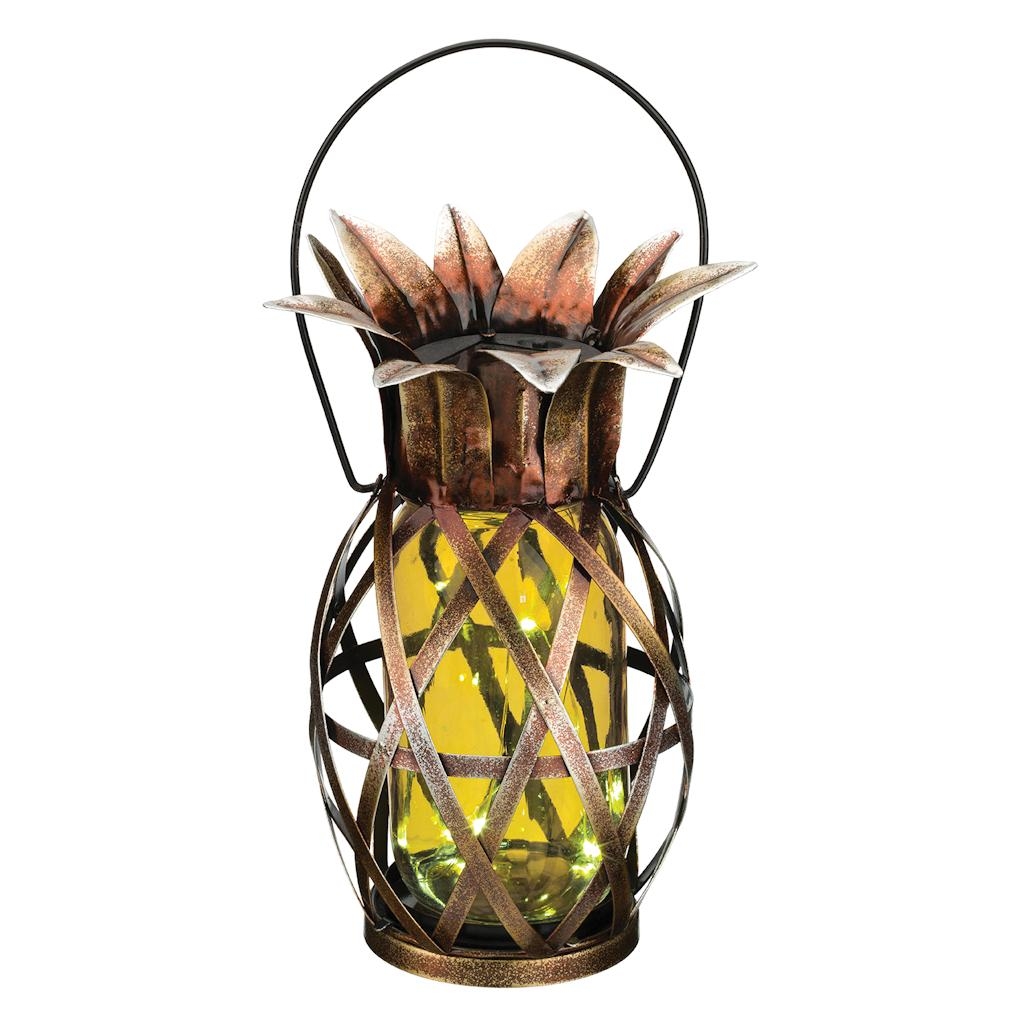Regal Art and Gift 11868 12.5" Yellow Pineapple Solar LED Lantern