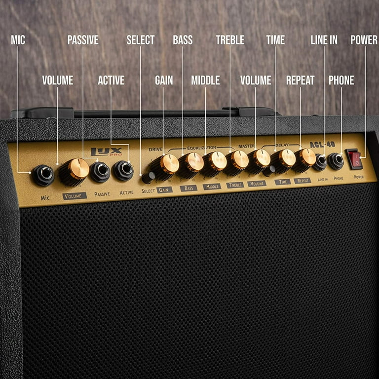 LyxPro Power 40 Watt Electric Guitar Amp with Built-In
