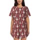 thumbnail image 1 of Balery Autumn Scarecrow Harvest Joy Conjunto de Pijama para Mujer con Estampado, Dos Piezas de Manga Corta y Shorts, Ropa de Dormir Suave con Cuello Redondo y Bolsillos-X-Large, 1 of 6