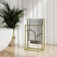 thumbnail image 1 of vidaXL Freestanding Towel Rack Gold 48x24x78.5 cm Iron, 1 of 5