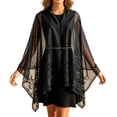 thumbnail image 3 of Lumtrix Womens Lace Shawls and Wraps for Weddings - Elegant Evening Dresses Scarfs - Sheer Shawl Wraps for Evening Party Shawl Black One Size, 3 of 5
