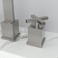 thumbnail image 4 of 2 Handles 3 Holes Deck Mounted Bathroom Faucets with Metal Pop Up Drain and Water Hoses,Brushed Nickel, 4 of 4
