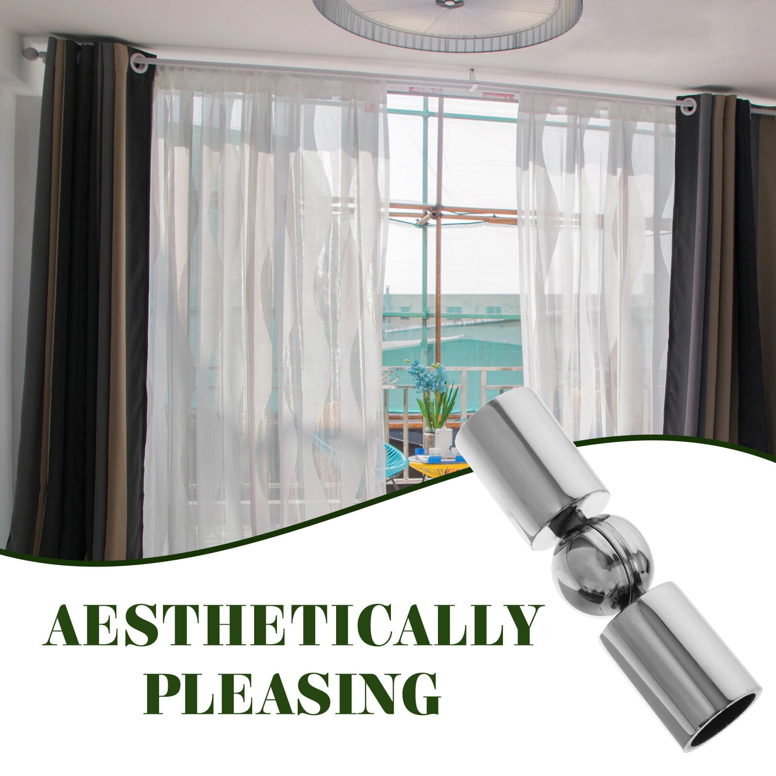 Corner Curtain Rod Connector Heavy Duty Window Curtain Rod Corner