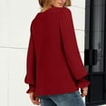 thumbnail image 6 of LEBONYARD Women's Fashion V-Neck Pullover Tops Casual Solid Colored Long Sleeved Slim Fit Chic Comfortable Fit Smooth Ladies Fall Outwear Blouse Tops, 6 of 8