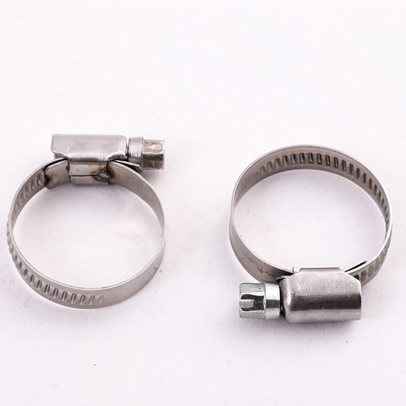 ULTNICE Stainless Steel Hose Clamp Durable Anti-Rust Plated Silver for Fastening 2Pcs