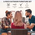 thumbnail image 4 of Outsunny 5-Piece Wicker Patio Bar Table Set with Umbrella Hole, Brown, 4 of 10