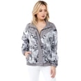 thumbnail image 3 of Ragstock Grey Monochrome Palm Print Windbreaker, 3 of 4