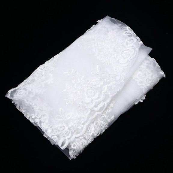 AURARMLET 1Pcs Polyester Bridal Cape Veil Floor Length Simple Design Wedding Ceremony Accessory For Women