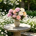 thumbnail image 6 of Artificial Hydrangea Flowers Wedding Bouquet Peony Decor Plastic Flower Arrangements Table Centerpieces Cream, 6 of 8