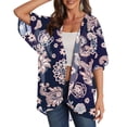 thumbnail image 1 of Paréo en Chiffon Imprimé à Manches Courtes pour Femmes P-3TG, 1 of 8