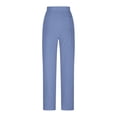 thumbnail image 6 of QATAINLAV Camisas Para Hombres! Wide Leg Pants for Women Side Slits Casual Summer Linen Lounge Trousers Loose Fit High Waisted Beach Pants Blue L, 6 of 9